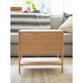 Modern Night Stand, Two Drawer White Oak Bedside Table, Stand Double Drawers