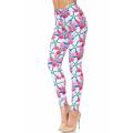 Pink & Blue Sunshine Floral Leggings By Usa Fashion™, Creamy Soft Leggings® Collection, Print Leggings, Blue, Flower