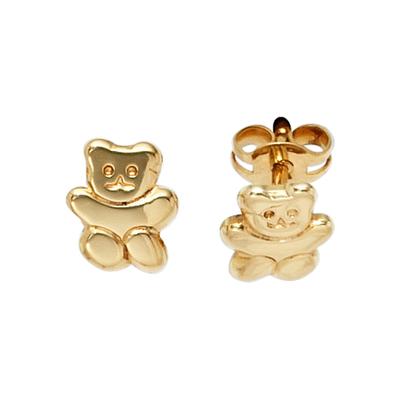 Paar Ohrstecker JOBO "Teddy", gold (gelbgold 333), Ohrringe, Damen, Gelbgold 333, 333 Gold