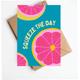 Lemon Greeting Card, Lemon Birthday Squeeze The Day, Any Occasion Cards, Colorful Card For Friend