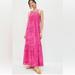 Anthropologie Dresses | Anthropologie Maeve Belrose Eyelet Maxi Dress Size Small Barbie Pink Vacation | Color: Pink | Size: S