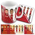 Liverpool 2023-24 Vector Heroes Printed Mug & Coaster Set Klopp Salah Trent Nunez Van Dijk Etc Unofficial Great Christmas Gift