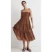 Madewell Dresses | Madewell $138 Sophia Cami Tiered Midi Dress In Dot Size 8 Nk473 | Color: Brown | Size: 8
