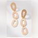 Anthropologie Jewelry | Anthropologie Triple Oval Drop Earring | Color: Gold | Size: 3.5”