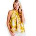 Anthropologie Tops | Anthropologie + Joie Yellow White Sleeveless Ruffle Neck Cotton Tie Dye Top | Color: White/Yellow | Size: Xl