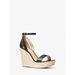 Michael Kors Shoes | Michael Michael Kors Kimberly Leather Wedge Sandal 8.5 Black New | Color: Black | Size: 8.5