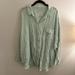 American Eagle Outfitters Tops | Green & White Striped American Eagle Long Sleeve Lightweight Button Down | Color: Green/White | Size: L