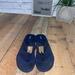 J. Crew Shoes | J.Crew Navy Blue Wedge Flip Flop Sandals Damaged | Color: Blue | Size: 9