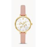 Kate Spade New York Accessories | Kate Spade New York Women's Metro Three-Hand Blush Leather Watch Only Nwd | Color: Gold/Pink | Size: 34mm