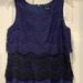 Jessica Simpson Dresses | Jessica Simpson Navy & Black Layers Of Lace Dress. Size 4 Sleeveless | Color: Black/Blue | Size: 4