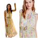 Anthropologie Dresses | Anthropologie Watercolor Colorful Blouson Maxi Dress Sz 18w | Color: Pink/Yellow | Size: 18w