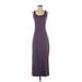 Michael Stars Casual Dress - Sheath Scoop Neck Sleeveless: Purple Solid Dresses - Women's Size X-Small
