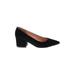 J.Crew Heels: Slip-on Chunky Heel Classic Black Solid Shoes - Women's Size 5 1/2 - Pointed Toe