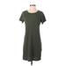 Old Navy Casual Dress - Shift Crew Neck Short sleeves: Green Print Dresses - Women's Size Small