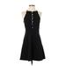 Betsey Johnson Casual Dress - A-Line Halter Sleeveless: Black Solid Dresses - New - Women's Size 0