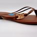 Ralph Lauren Shoes | Lauren Ralph Lauren Emalia Nappa Leather Flip-Flop | Color: Brown/Gold | Size: 10