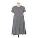 Rolla Coster Casual Dress - Mini High Neck Short sleeves: Gray Dresses - Women's Size Medium