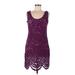 Yoana Baraschi Casual Dress - Party Scoop Neck Sleeveless: Purple Solid Dresses - Women's Size 8