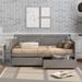 Twin Size Minimalistic Design Daybed with 2 Hideaway Drawers, Twin Size Sofa Bed,Storage Drawers for Bedroom,Living Room
