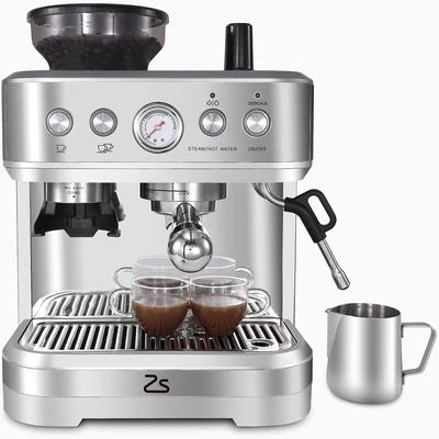 Espresso Machine with Milk Frother and Grinder 15 Bar Automatic