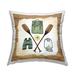 Stupell Industries Various Camping Gear Rustic Grain Pattern Outdoor Printed Pillow by ND Art | Wayfair pla-618_osq_18x18