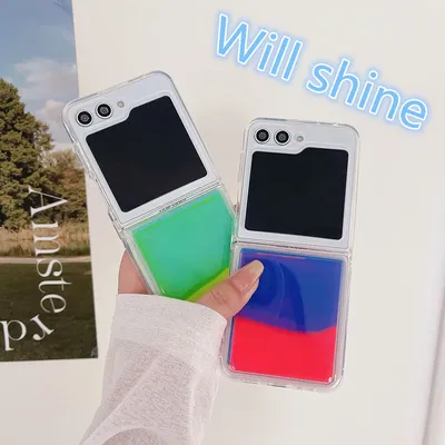 Für Samsung Galaxy Z Flip 3 Flip 5 4 Fall Neon Liquid Silikon Handy hüllen Abdeckung für Samsung Galaxy Z Flip 3 ZFlip 4 5 Funda