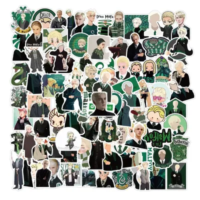 100 Stück Harried Potter Malfoy Aufkleber, personalisierte Graffiti, wasserdichte Aufkleber, Koffer, Notebook, Kühlschrank, Schreibwarenbox Image