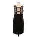 Danny And Nicole Casual Dress - Sheath Scoop Neck Sleeveless: Black Print Dresses - Women's Size 12
