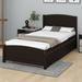 Red Barrel Studio® Espresso Double Bed w/ Wheels Wood in Brown | Wayfair F47B640D009D46318D6A5ABB35774FBC
