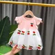 Robe d'été en maille à manches courtes pour bébés filles robes à manches courtes couture brodée