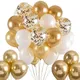 Ensemble de ballons dorés chromés avec perle confettis dorés blancs pour filles anniversaire