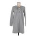 J.Crew Mercantile Casual Dress - Shift Plunge 3/4 sleeves: Gray Dresses - Women's Size Medium