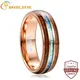 BONLAVIE – bague en carbure de tungstène pour hommes 8MM Imitation d'acacia en or Rose opale