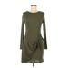 Alya Casual Dress - Wrap: Green Solid Dresses - New - Women's Size Medium