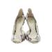 GEOX Heels: Slip On Chunky Heel Bohemian Ivory Snake Print Shoes - Women's Size 39 - Almond Toe