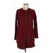 Old Navy Casual Dress - Shift Crew Neck Long sleeves: Burgundy Solid Dresses - Women's Size Medium