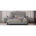 House of Hampton® Full Size Velvet Upholstered Bed Frame w/ Rivet Design & Tufted Headboard, Modern Platform Bed in Gray | Wayfair