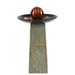 Red Barrel Studio® Dornes Natural Stone Fountain w/ Light in Black/Gray/Orange | 38 H x 20.25 W x 20.25 D in | Wayfair