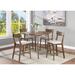 George Oliver Mid-Century Modern Counter-Height 5-Piece Dining Set Brown Finish Upholstered Cushion Seat Chair Wooden Dining Room Furniture | Wayfair