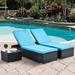 Latitude Run® Hayyan Outdoor Chaise Lounge Set w/ Table | 15.8 H x 26.4 W x 76.4 D in | Wayfair F98C9709113B4362865C31DCBEEEEC93