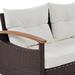 Latitude Run® Outdoor Conversation 4-Piece Set w/ Upholstered Seat Cushion & Wooden Legs in Blue | Wayfair 4D86611C590644628EA1740CFCA36692