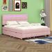 Latitude Run® Jaems Queen Size Upholstered Platform Bed w/ LED Frame in Pink | 43.7 H x 64.6 W x 86.6 D in | Wayfair