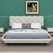 Red Barrel Studio® Diamanto Full Size Bed w/ Light Stripe, Floating Platform Bed Upholstered/Linen in Brown | 37.8 H x 65.4 W x 80.3 D in | Wayfair