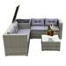 Winston Porter 4 Piece Patio Sectional Wicker Rattan Outdoor Furniture Sofa Set w/ Storage Box in Gray | Wayfair F52FBFEA0339456A9FC2C83C4DC3BCDA