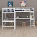 Harriet Bee Twin Size Wooden L-Shaped Loft Bed w/ Ladder & Built-In L-Shaped Desks in White | Wayfair 80F4FED7D7674B0B9B8A2CDCEA1ADD1F