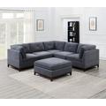Black/Brown Sectional - Latitude Run® Modular Sectional 6Pc Set, Corner Sectional Couch w/ 3X Corner Wedge 2X Armless Chairs & 1X Ottoman Tufted Back | Wayfair