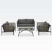 Bay Isle Home™ 4-Piece Rope Outdoor Sofa Set w/ Thick Cushions & Toughened Glass Table | Wayfair 5DF29F3ACA6F40E9BBEB0F1314D08B10