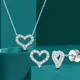 Heart Shape Moissanite Diamond Jewelry Set for Women 925 Sterling Silver Plated 18k Gold Neckchain