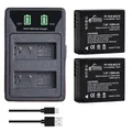 2Pcs 1280mAh DMW-BLG10 BLG10 BLG10E DMW-BLE9E Battery+LED USB Dual Charger for Panasonic LUMIX GF5