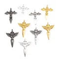 Punk Style Religious Pendants Angel Gold Color Wing Sword Charms For Women Men DIY Making Necklace